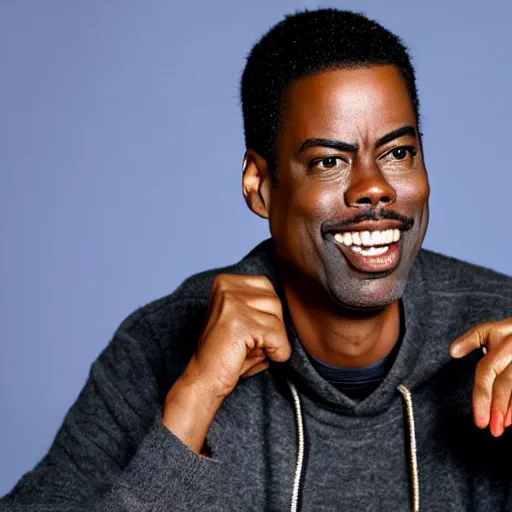 Prompt: chris rock on sesame street, photography, tv show, pbs,