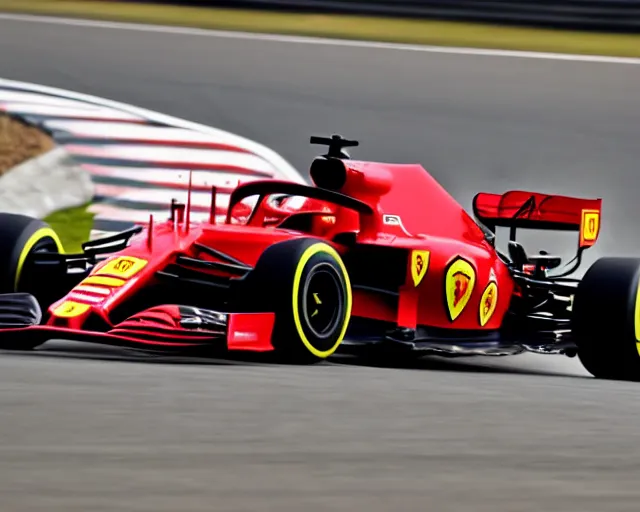 Image similar to live action photo of the 2 0 2 1 f 1 scuderia ferrari, 8 k, sports photography