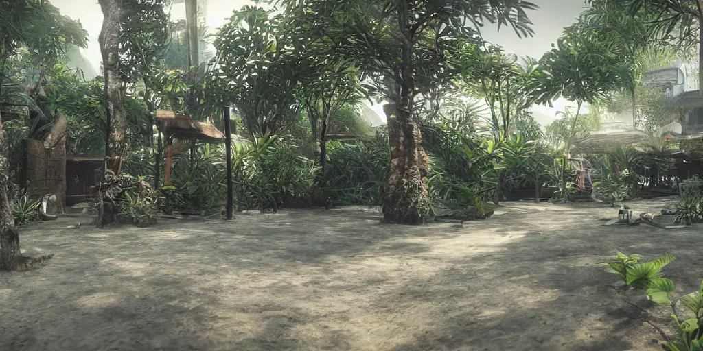 Image similar to a liminal space place in bangkok, weird place, unreal engine