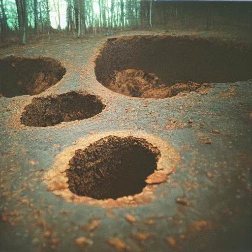 Image similar to infinity nightmare sinkhole, accidentally photographed, accidental photo portra 8 0 0 in the 9 0 s