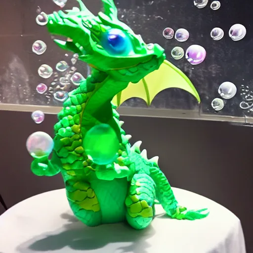 Image similar to a dragon made of bubbles