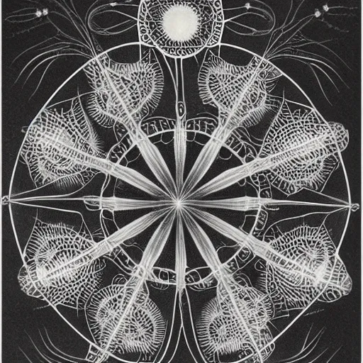 Prompt: radiolaria by ernst haeckel, ultra detailed, intricate complexity, fractal symmetry