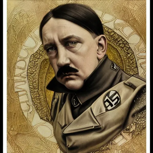 Image similar to amazing lifelike award winning pencil illustration of Adolf Hitler trending on art station artgerm Greg rutkowski alphonse mucha cinematic