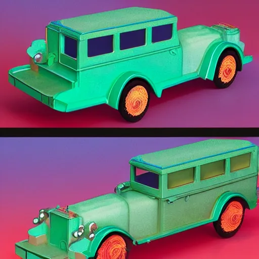 Image similar to 1 9 2 5 noisy excited universe pentagon flamingo hutch emerald car, by victo ngai and evard munch and mark rothko, trending on artstation, seapunk, tilt shift