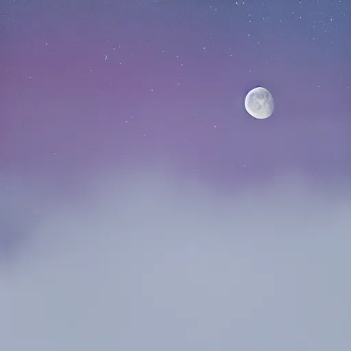 Image similar to the moon struck by cold purple lighting