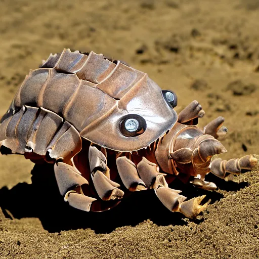 Image similar to cowboy giant isopod, scientific diagram from an encyclopedia