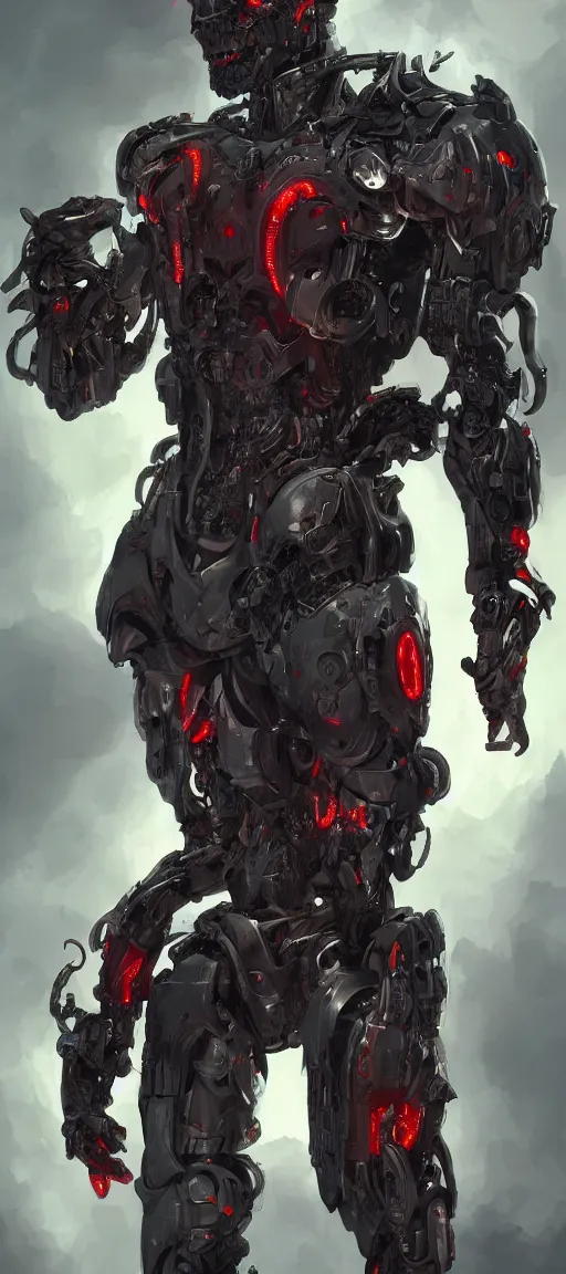 Image similar to Cyborg dragon full body portrait, artstation