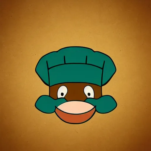Prompt: cute platypus with a chef's hat, logo style