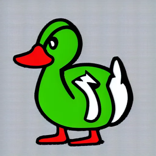 Prompt: twitch chat emote version of a duck, simple white background