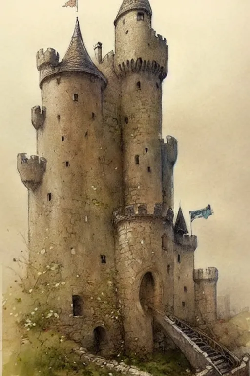 Prompt: ( ( ( ( ( 1 9 5 0 s fair tail medieval castle. muted colors. ) ) ) ) ) by jean - baptiste monge!!!!!!!!!!!!!!!!!!!!!!!!!!!!!!