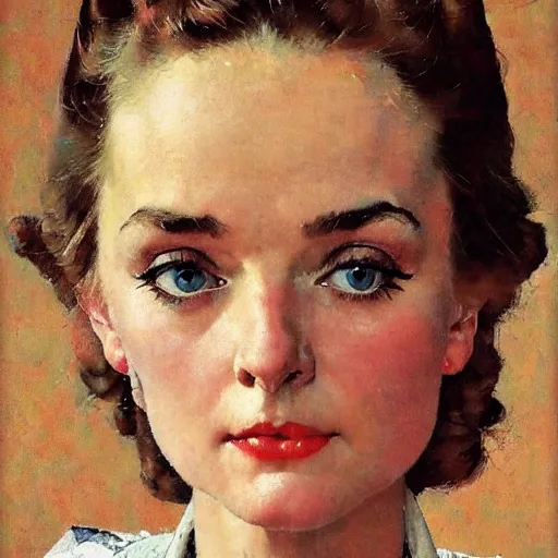 Image similar to portrait of a woman's eye with warm eyes, beautiful and elegant, warm and seductive ， detailed depiction, norman rockwell, jacob collins, tom lovell, frank school