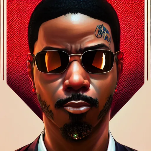 Image similar to Jaydayoungan the rapper as GTA character inspired album cover, R&B, closeup, D&D, intricate, elegant, highly detailed, digital painting, artstation, concept art, matte, sharp focus, illustration, art by Artgerm and Greg Rutkowski and Alphonse Mucha