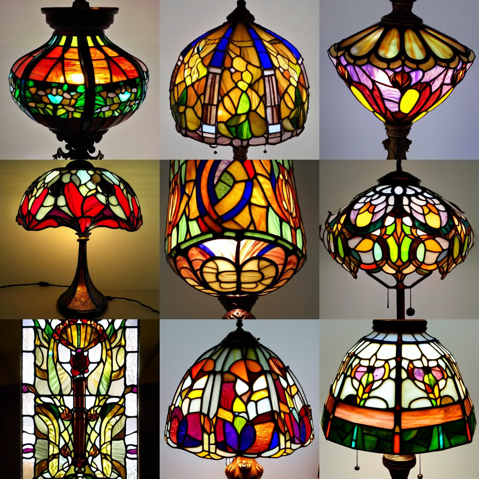 beautiful stained glass lamp, baroque and art nouveau, | Stable ...