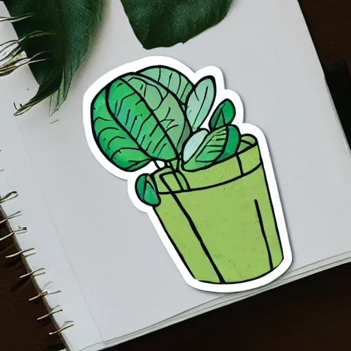 Image similar to cute sentient plant sticker