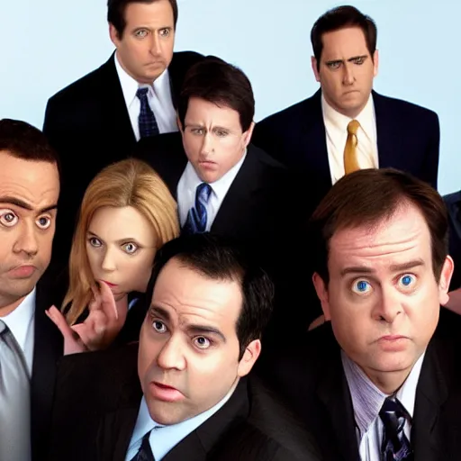 Prompt: The Office cast, realistic, macro,