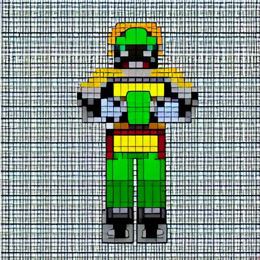 Prompt: 16bit sprite portrait of Star Ranger in full space power armor