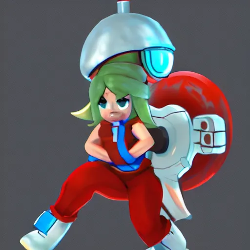 Prompt: curly brace from cave story, concept art, trending on artstation 3 d.