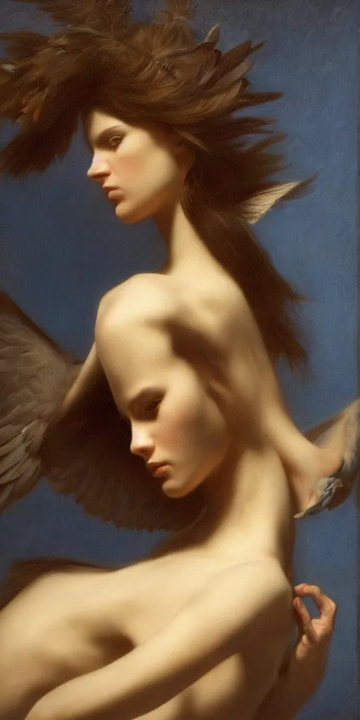 Prompt: highly detailed beautiful photography of birds, sharp focus, dramatic, dynamic, lighting, elegant, blue background, harmony, beauty, masterpiece, by roberto ferri