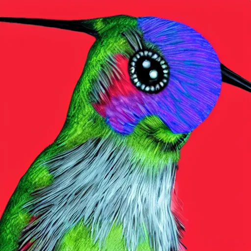 Image similar to ultra realistic cybernetic!!!!!!!!!!!! hummingbird