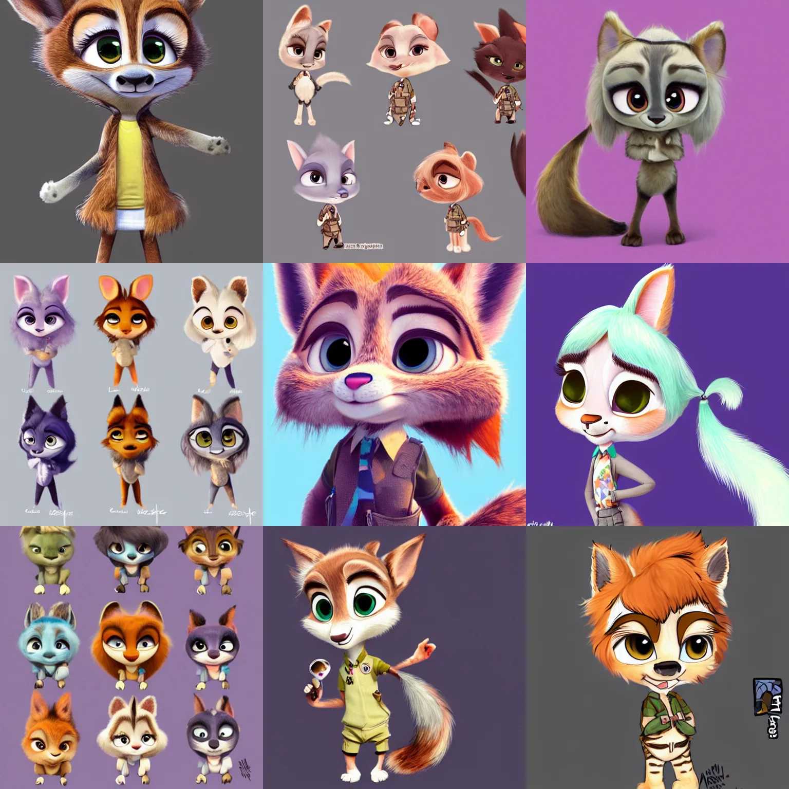 Prompt: female furry mini cute style, highly detailed, zootopia style, chibi