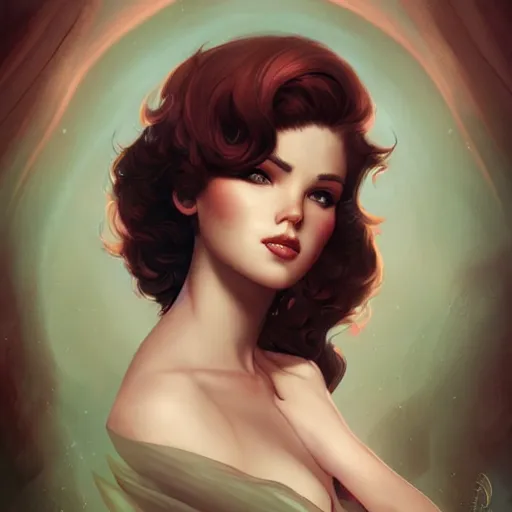 Image similar to a pinup by charlie bowater and anna dittmann and alberto vargas.