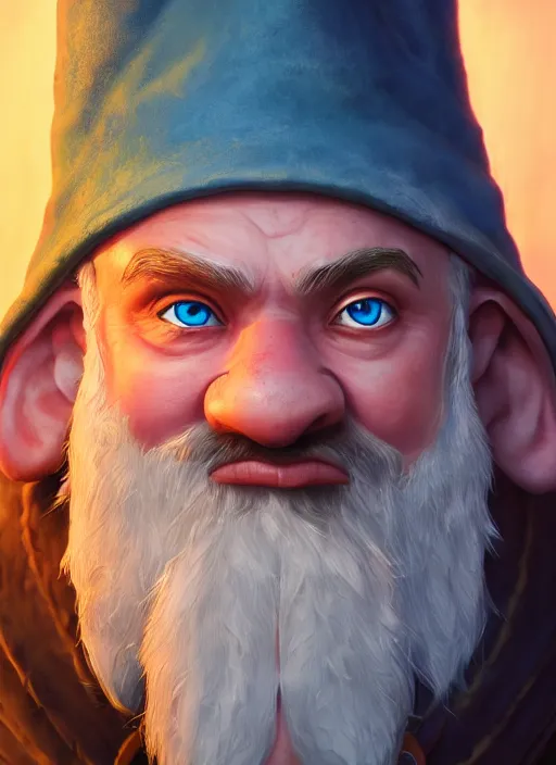 Image similar to a highly detailed and hyperrealistic airbrush painting of wow gnome mage, trending on artstation, unreal 5, daz, hyperrealistic, octane render, dungeons and dragons, world of warcraft, dynamic lighting