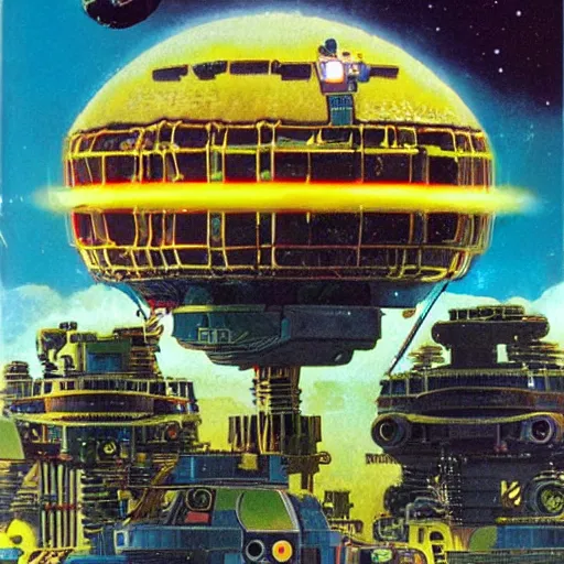 Image similar to cover art, by Chris Foss, mechanical, ornate