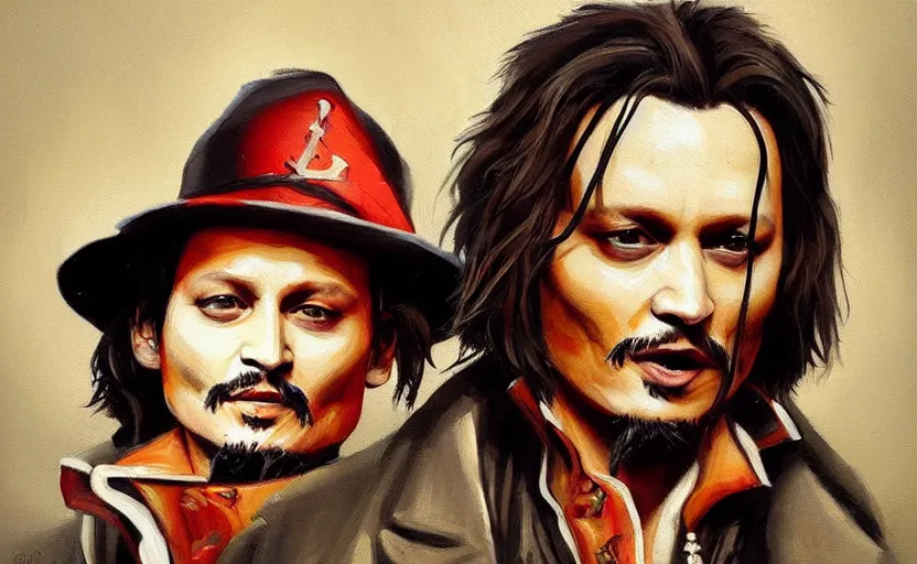 Prompt: a painting of pizza depp trending on artstation in the style of greg rutkowski