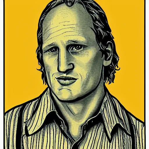 Image similar to “portrait of woody harrelson in the style of Robert Crumb”