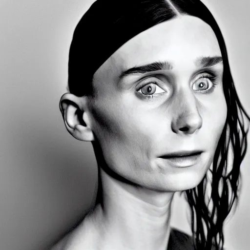 Image similar to A photorealistic portrait of the actress rooney mara, subtle smile, from the shoulders up, 4k, photorealist, DSLR photograph