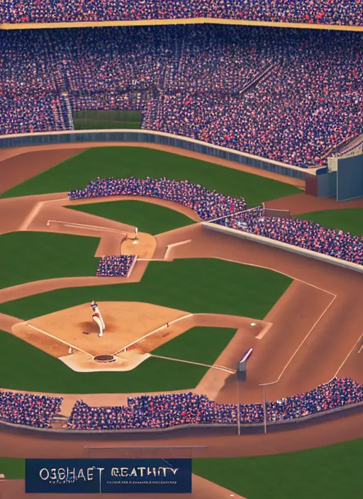 Image similar to baseball game, stadium crowd, josh kirby, octane render, highly detailed, rim light, art, cinematic lighting, very coherent, hyper realism, high detail, 8 k