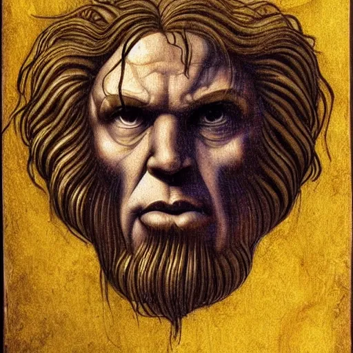Image similar to thanos, a painting by leonardo da vinci, pixabay contest winner, academic art, da vinci, detailed painting, artwork