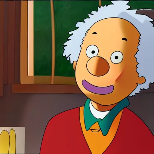 Image similar to Einstein in a Caillou episode