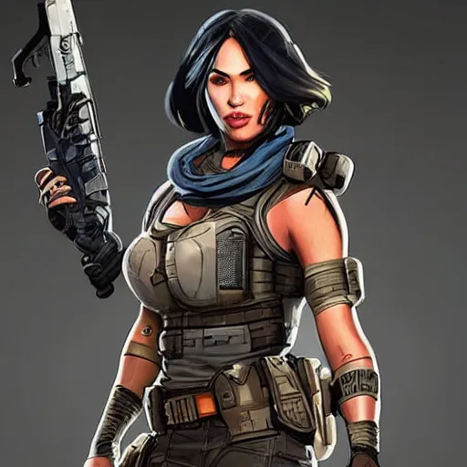 Prompt: Megan Fox as Apex Legends character,