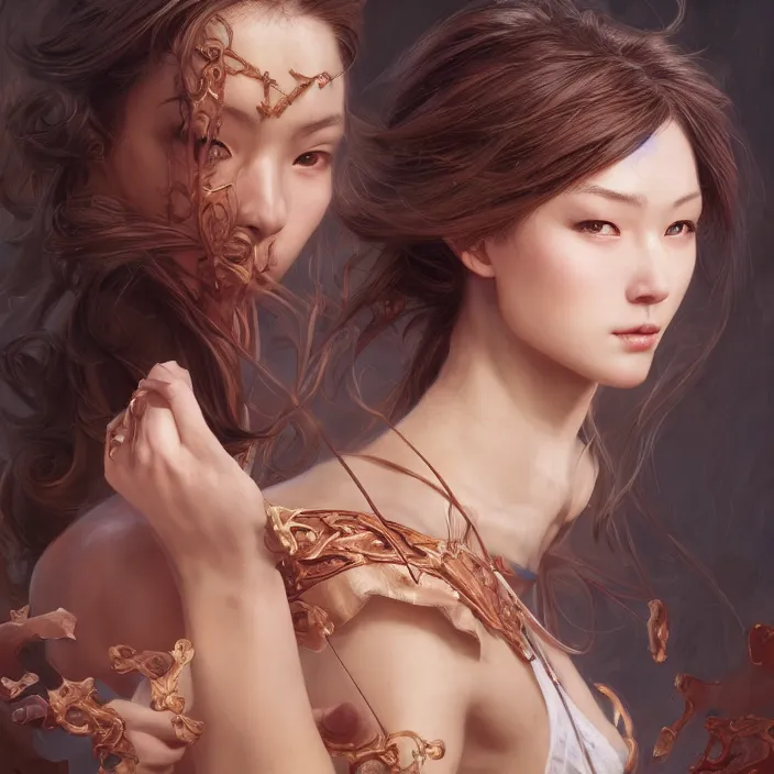 Image similar to a masterpiece ultrarealistic ultradetailed portrait of a very beautiful ninja girl, baroque renaissance. medium shot, intricate, elegant, by stanley artgerm lau, wlop, rossdraws, james jean, andrei riabovitchev, marc simonetti, light by julie bell, porcelain skin. global illumination. vfx