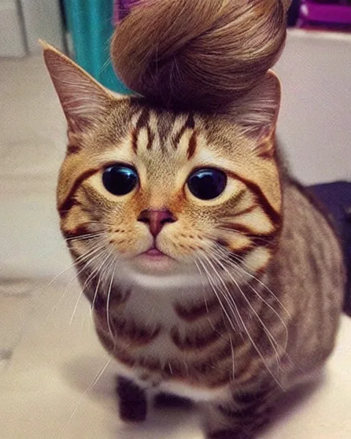 Image similar to unique hairstyle for a cat