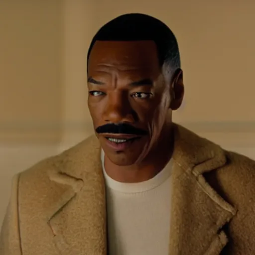 Prompt: a cinematic film still of Eddie Murphy starring in The Shining, portrait, 40mm lens, shallow depth of field, close up, split lighting, cinematic