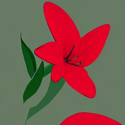 Prompt: Rubrum Lillies, Lasers, Minimalist, Midcentury Modern, Illustration