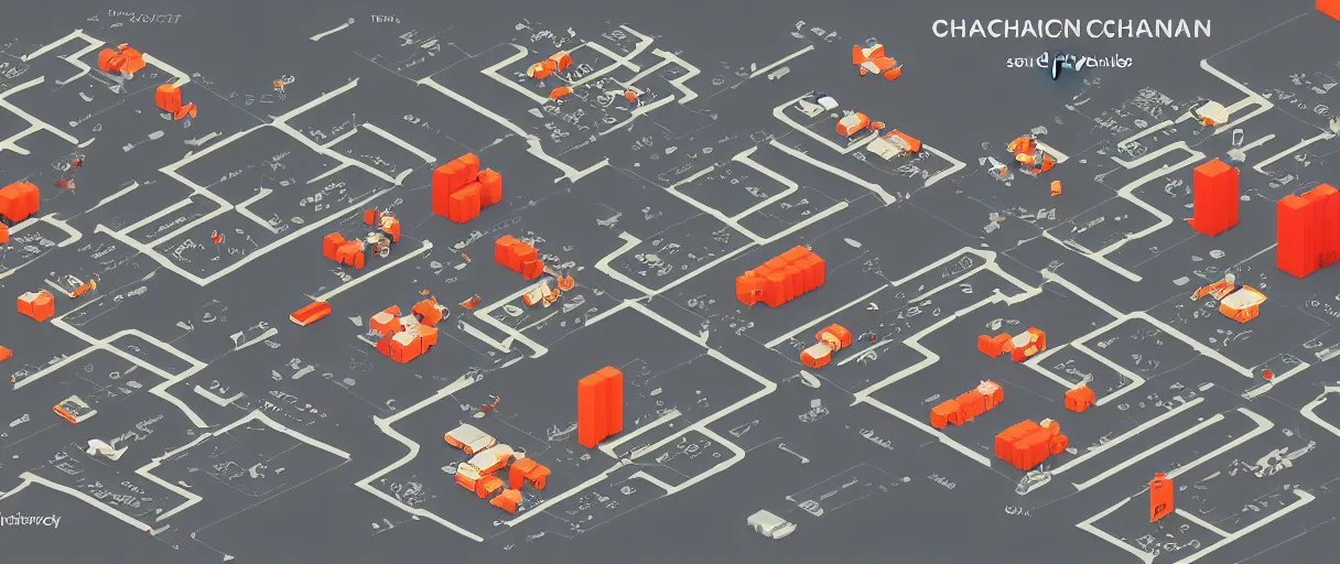 Image similar to isotype chart displaying the supply chain in detail, across multiple phases including logistics, manufacturing, warehousing, and sales, unreal engine, realistic, dramatic lighting, octane render, highly detailed, cinematic lighting, cinematic