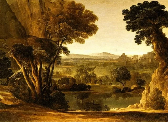 Prompt: highly detailed landscape of the african velt, beautiful, bright atmosphere : claude lorrain