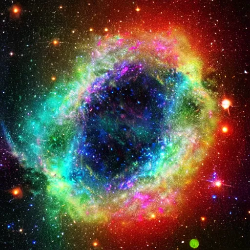 Image similar to prismatic galaxy, luminescent