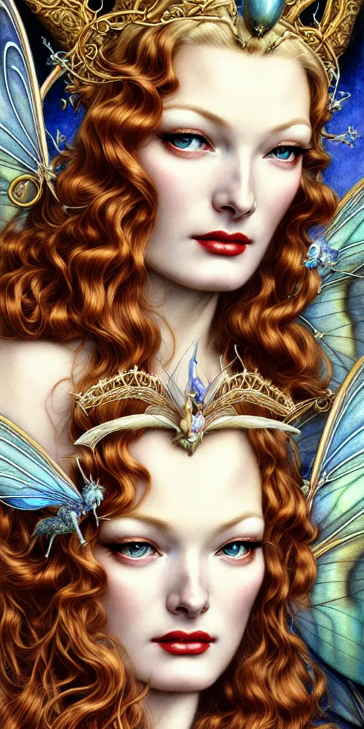 Prompt: realistic detailed face portrait of Veronica Lake as Fairy Queen Titania by Ayami Kojima, Yoshitaka Amano, Charlie Bowater, Karol Bak, Greg Hildebrandt, Jean Delville, and Mark Brooks, Art Nouveau, Pre-Raphaelite, Gothic Revival, exquisite fine details, 4k resolution, large motifs, hyper realistic, 8k image, 3D, supersharp, perfect symmetry, High Definition, Octane render in Maya and Houdini, light, shadows, reflections, photorealistic, masterpiece, smooth gradients, no blur, sharp focus, photorealistic, insanely detailed and intricate, cinematic lighting, Octane render, epic scene, 8K - W 768