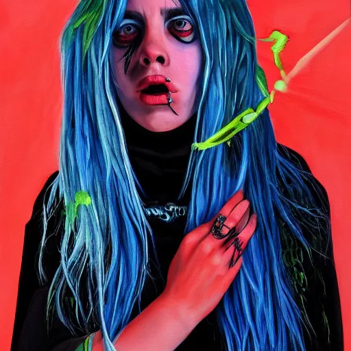 Billie Eilish scary painting very detailed 4K | Stable Diffusion | OpenArt