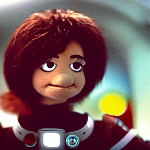 Image similar to 2 0 0 1 : a space odyssey material penelope cruz as a muppet