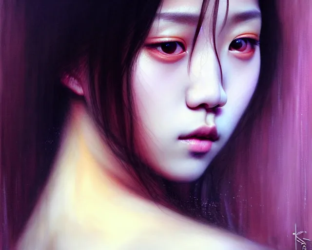 Prompt: jisoo from blackpink, portrait, highly detailed, deep focus, elegant, digital painting, smooth, sharp focus, illustration, ultra realistic, 8 k, art by karol bak and agnes cecile