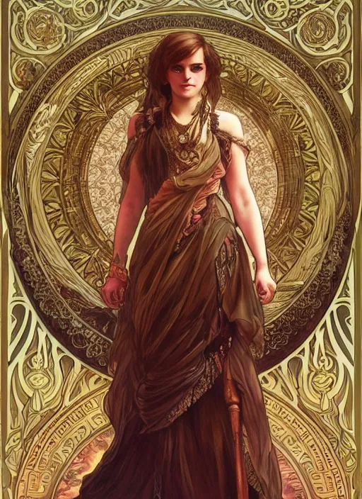 Prompt: Emma Watson as Driada, full body shot, cute, fantasy, intricate, elegant, highly detailed, digital painting, 4k, HDR, concept art, smooth, sharp focus, illustration, art by alphonse mucha,artgerm, H R Giger