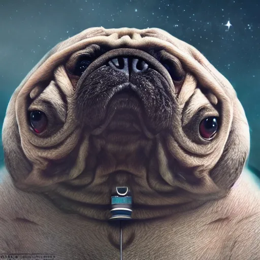 Prompt: A tardigrade with the eyes and mouth of a pug, national geographic-file-photograph, paywall-content, premium-award-winning, trending on artstation