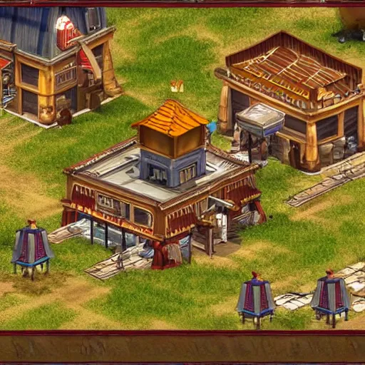 Image similar to mcdonald's restaurant in age of empires ii, detailed screenshot