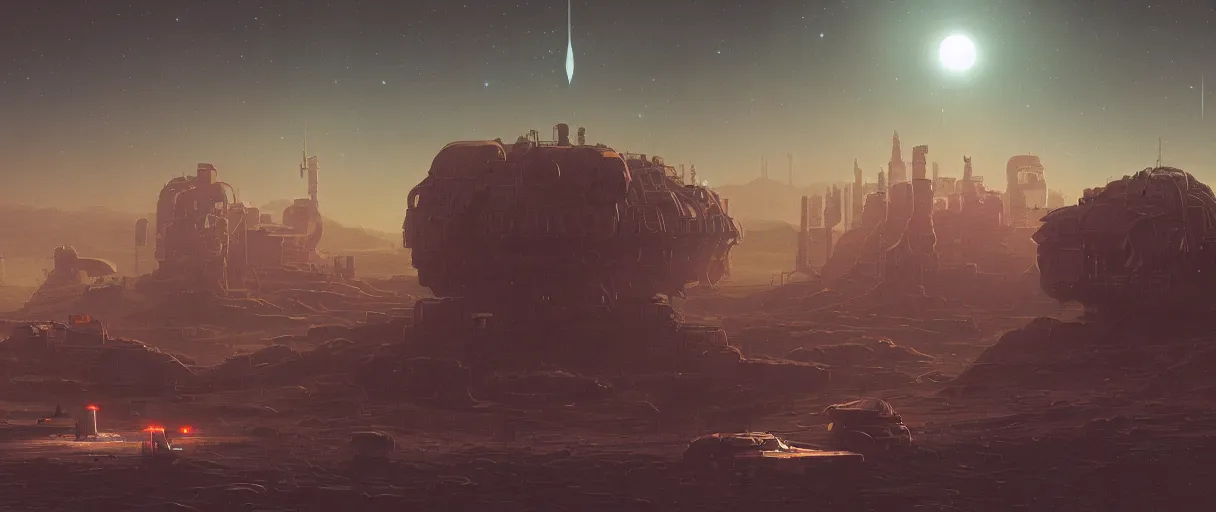 Image similar to illustration, a single scouting spaceship, deep space exploration, the expanse tv series, industrial design, space travel, intergalactic, cinematic lighting, 4k, greebles, widescreen, wide angle, beksinski, sharp and blocky shapes, simon stalenhag palette