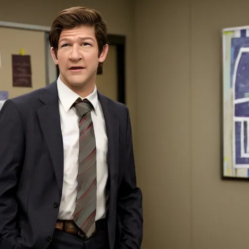 Prompt: Tye Sheridan as Jim Halpert in The Office Remake